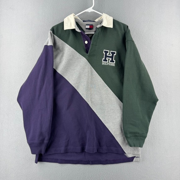 Tommy Hilfiger Other - Tommy Hilfiger Rugby Shirt Mens Large Green Cotton 90s Long Sleeve Polo‎